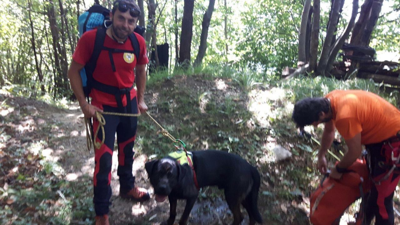 Cane salvato dal Soccorso Alpino