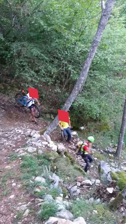Biker bloccato in Val Fontana