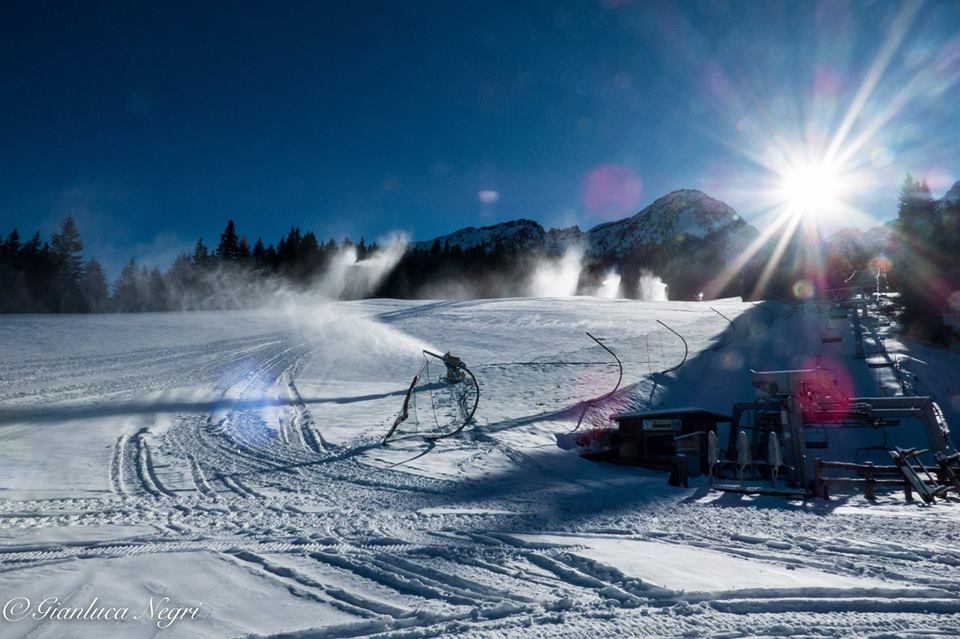 Aprica, la produzione di neve va a gonfie vele