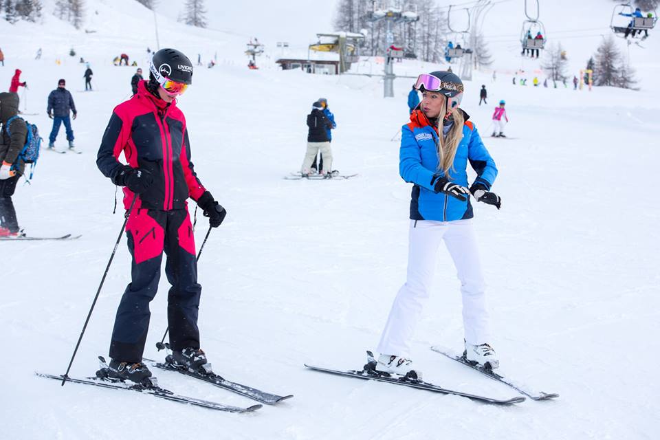 federica pellegrini impara a sciare a livigno