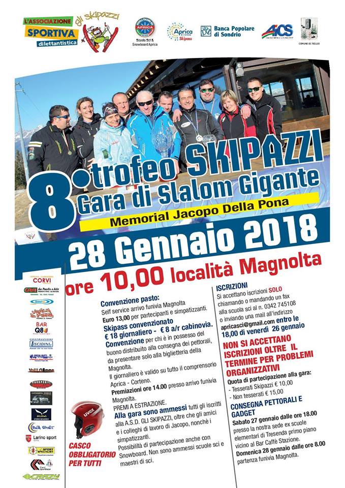 Aprica, domenica arrivano gli Skipazzi