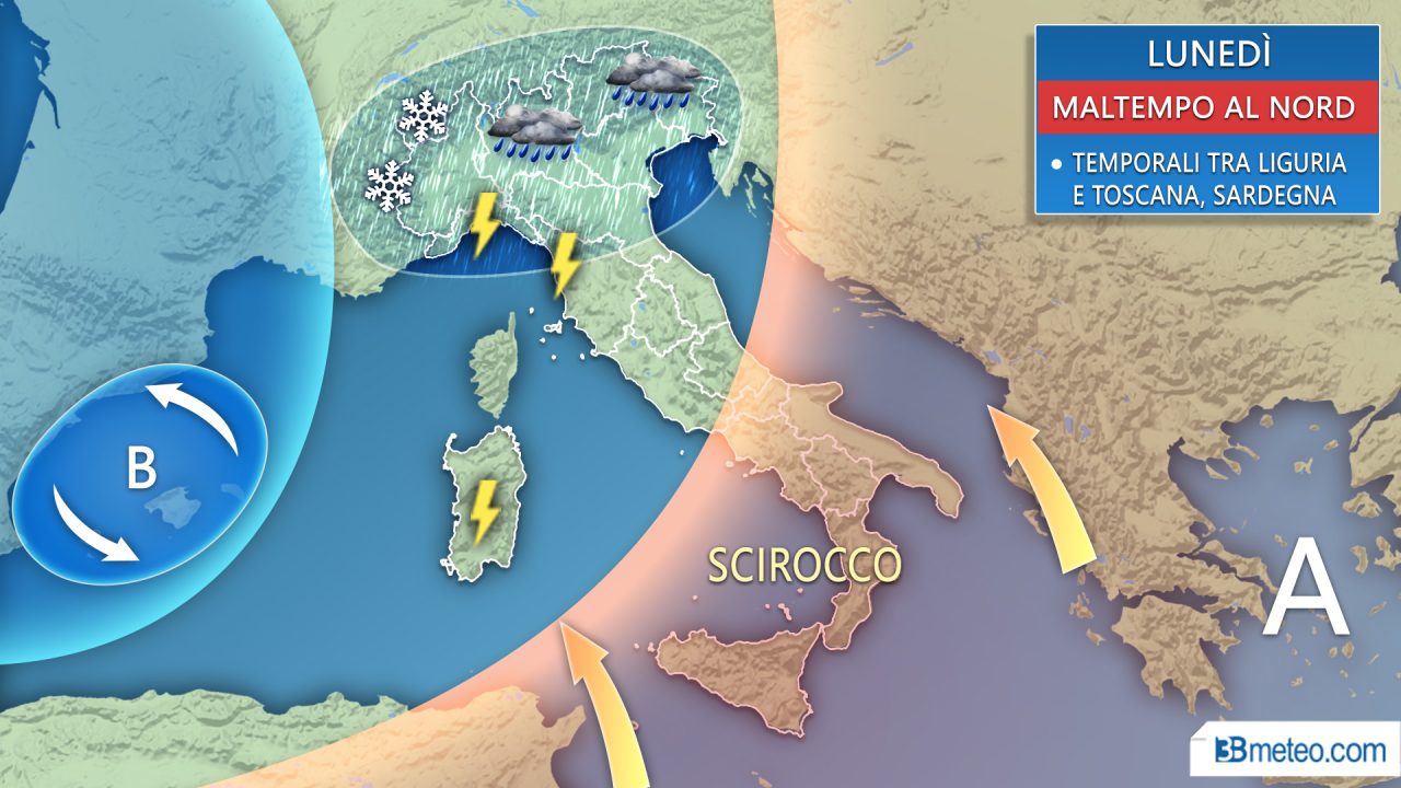 Meteo Valtellina in arrivo neve e pioggia