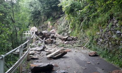 Frana in Valsassina, strada bloccata