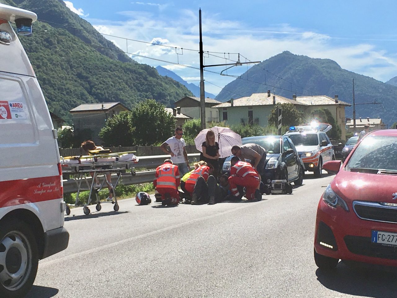 Incidente stradale sulla Statale 38, grave centauro