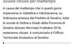 Scuole chiuse mercoledì 31 ottobre 2018 (ma è un fake)