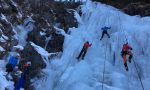 Il Soccorso Alpino in esercitazione su cascate di ghiaccio