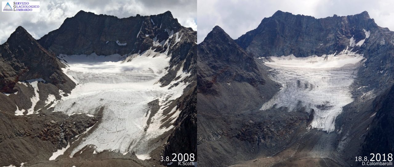 #10yearschallenge, la cruda realtà del cambiamento climatico in Valtellina FOTO