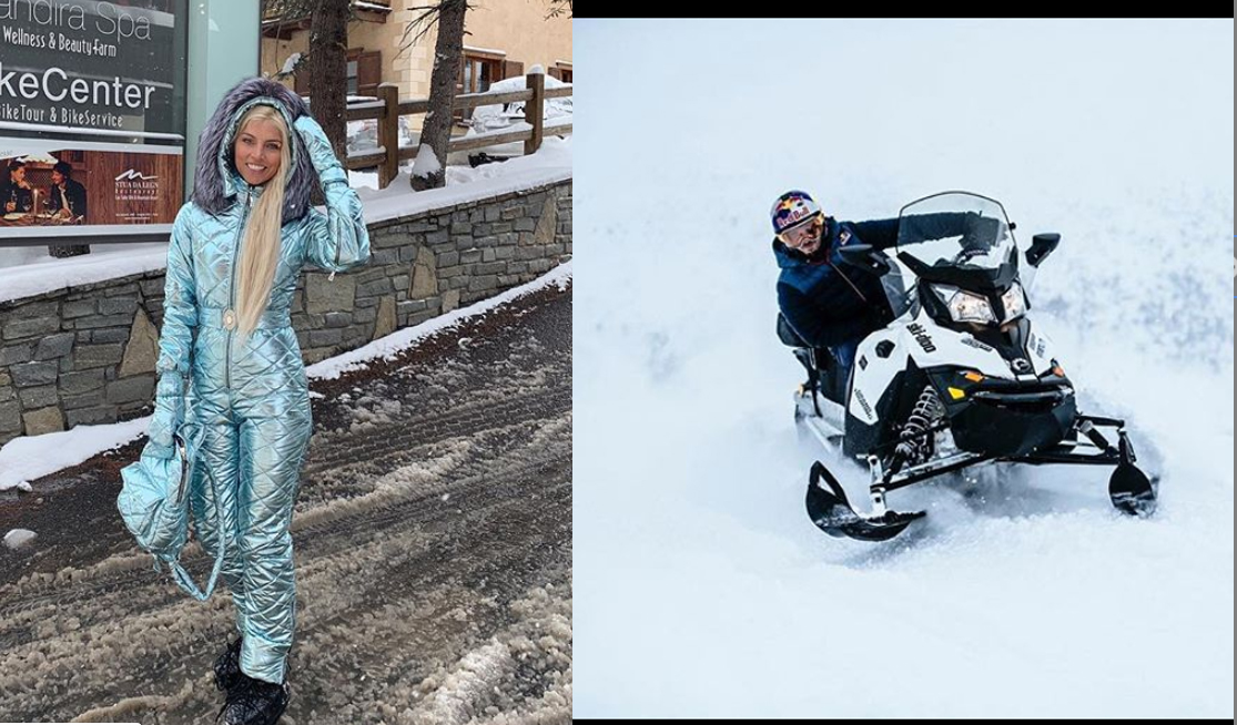 Andrea Dovizioso e Miss Russia on Earth a Livigno FOTO