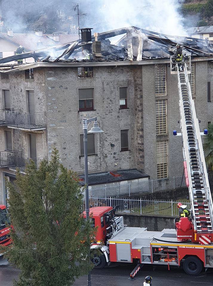 Incendio a Grosotto