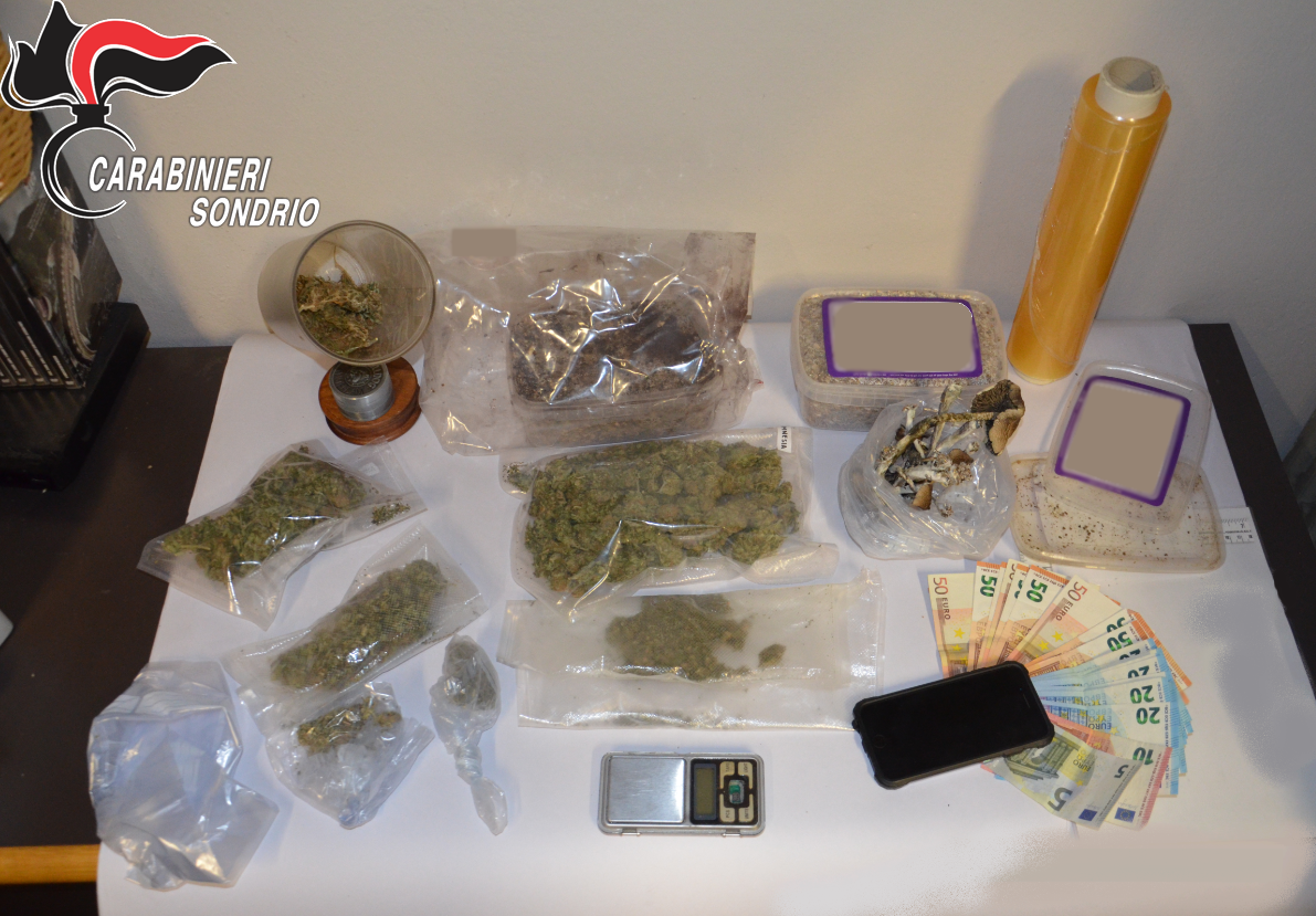 Marijuana e funghi allucinogeni, spacciatore in manette