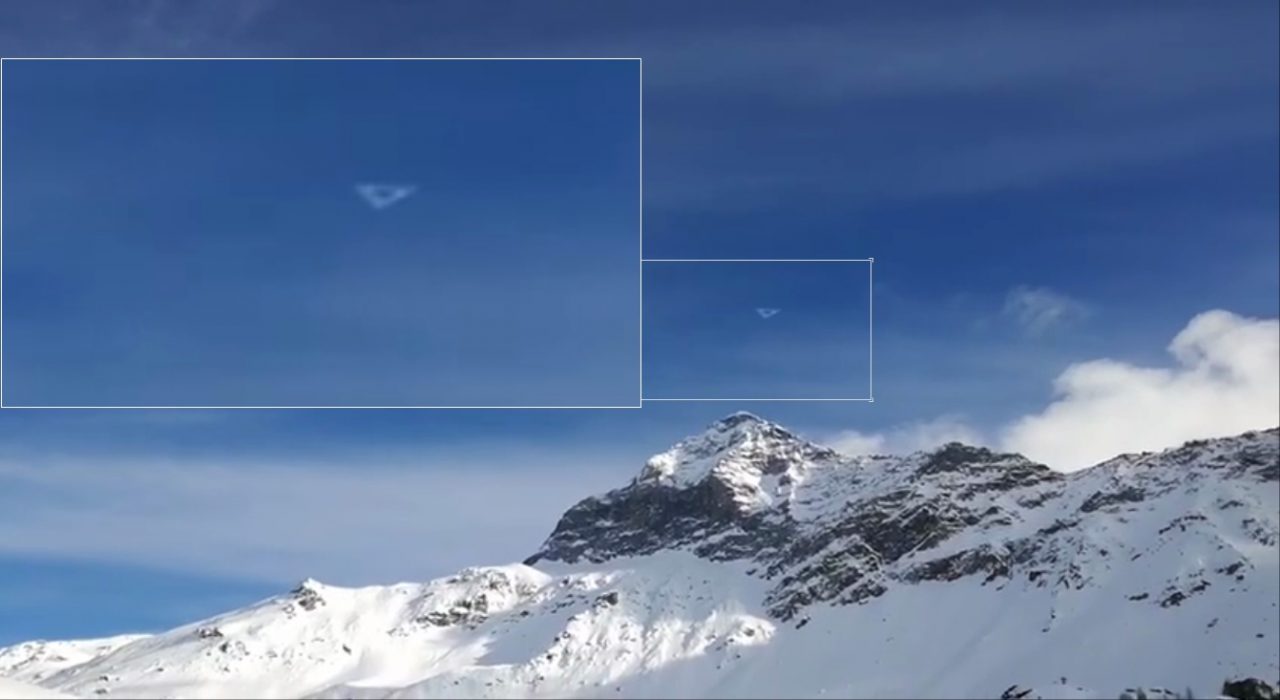 Oggetto triangolare vola attorno al pizzo Scalino, è un UFO? VIDEO