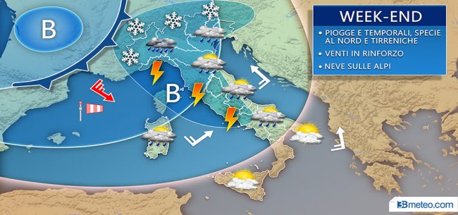 Nel week end torna il maltempo