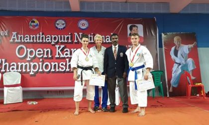 I valtellinesi Creta e Bonetti Campioni di karate in India