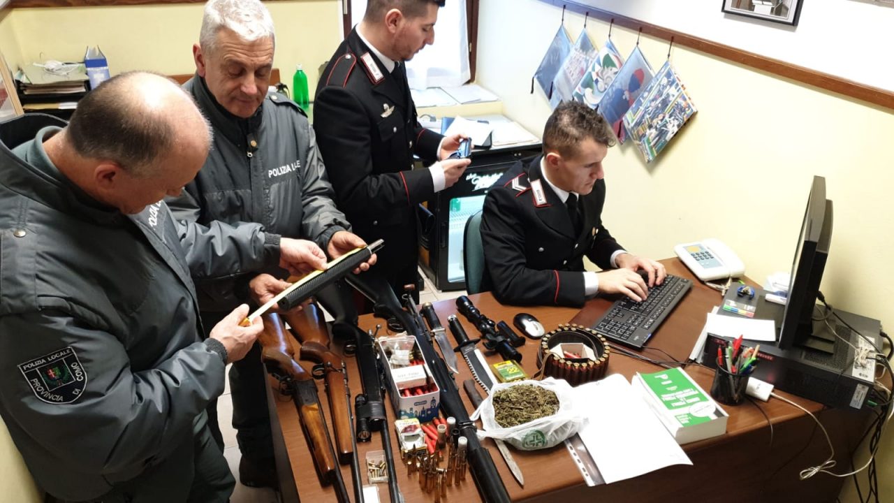 Armi illegali, bracconaggio e stupefacenti: in  manette due uomini di Cremia