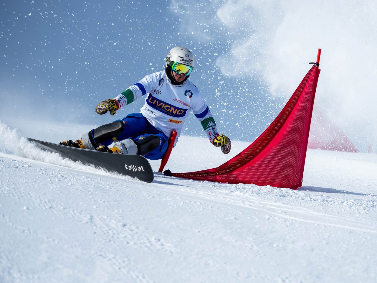 Nazionale azzurra di snowboard in allenamento a Livigno
