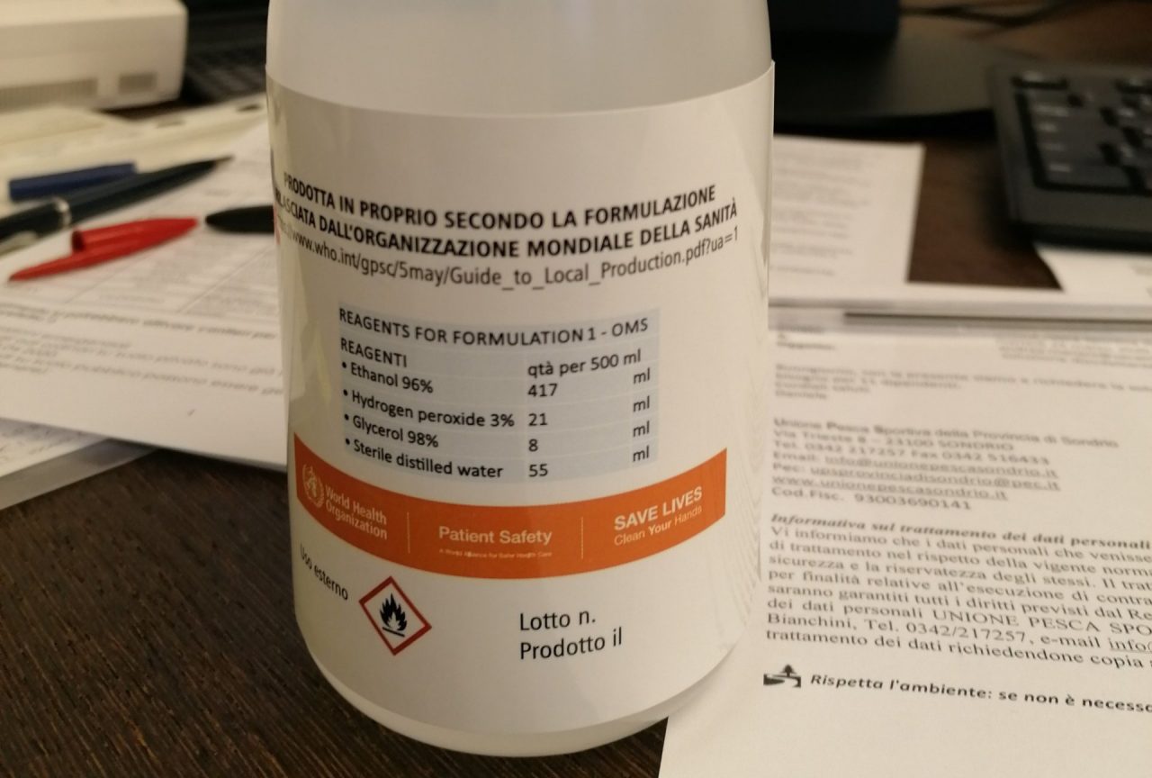 Ricetta per igienizzante mani