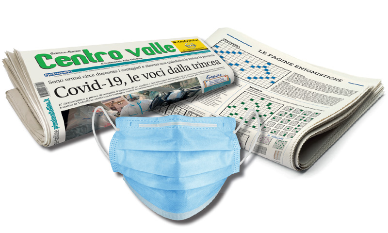 Coronavirus, in edicola una mascherina insieme a Centro Valle