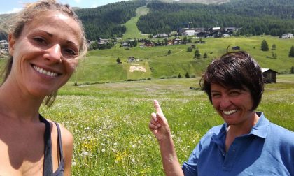 Un enorme cuore tricolore a Livigno
