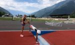 Lucie Sekanová si allena sulla pista di atletica di Tirano