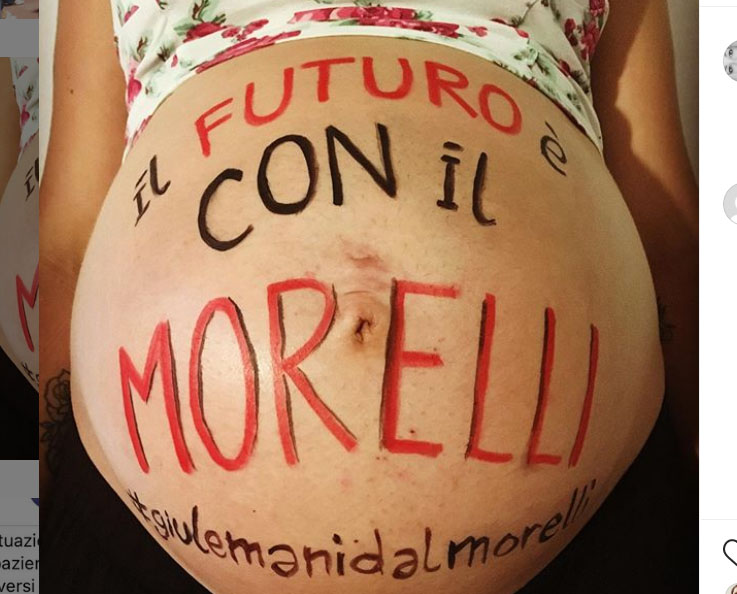 #giùlemanidalmorelli: la protesta anche sui social