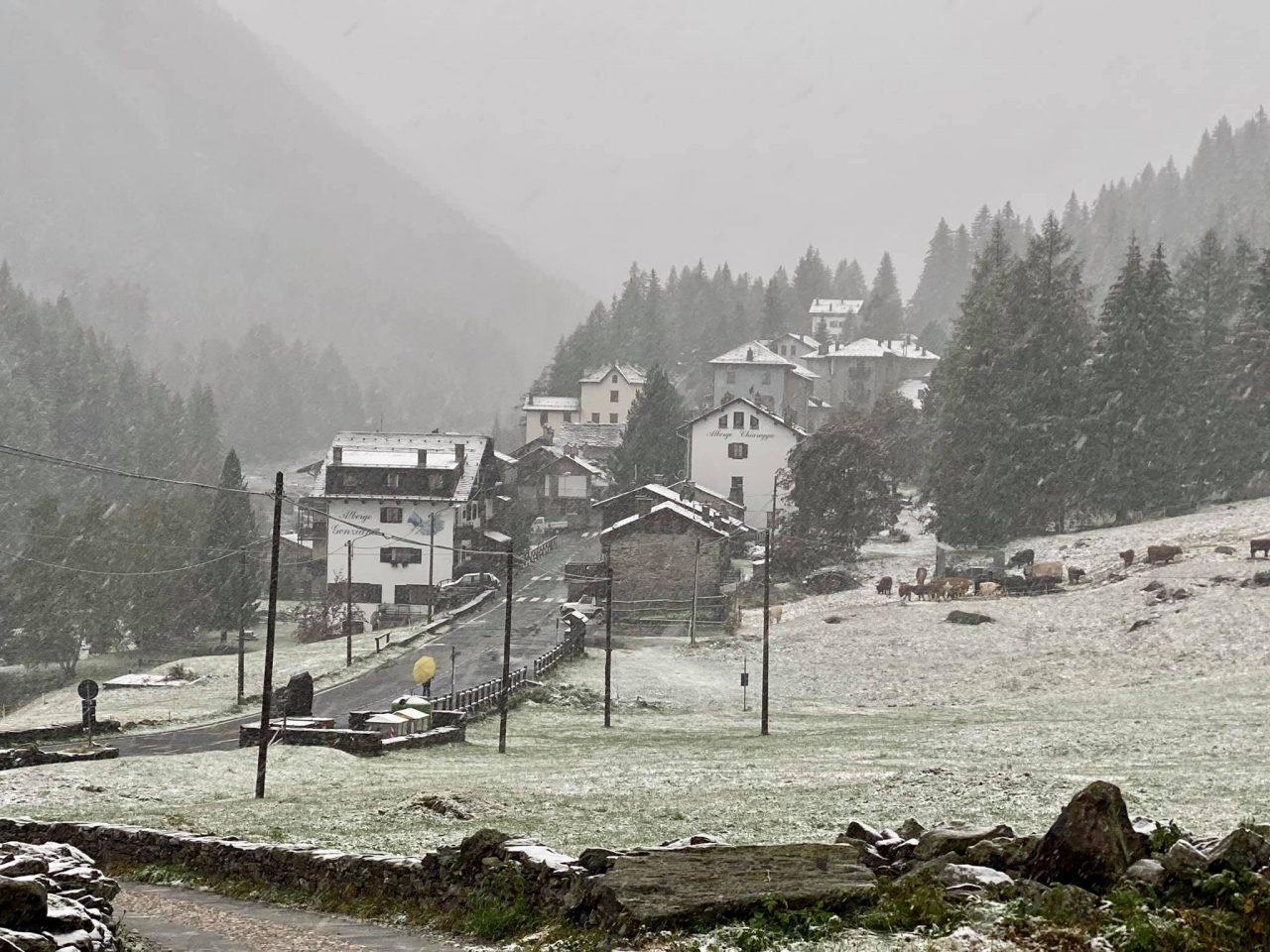 Maltempo in Valtellina: arrivano pioggia, grandine e neve FOTO VIDEO