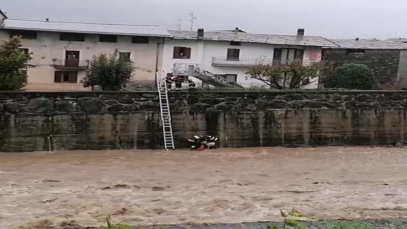 Vigili del Fuoco salvano gregge dalla furia del torrente VIDEO