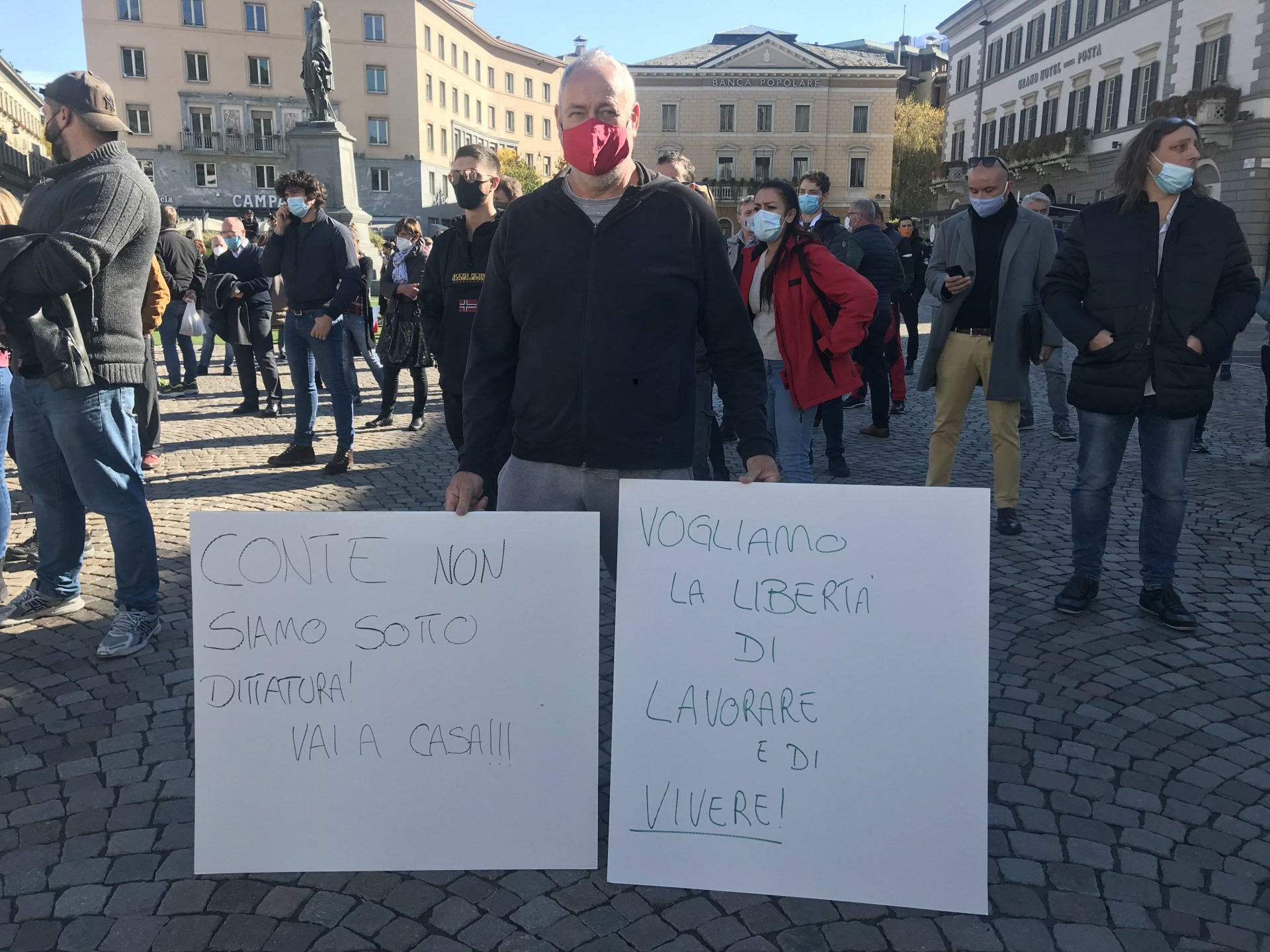 Protesta commercianti a Sondrio