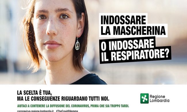 Campagna anti Covid: “Indossare la mascherina o indossare il respiratore”