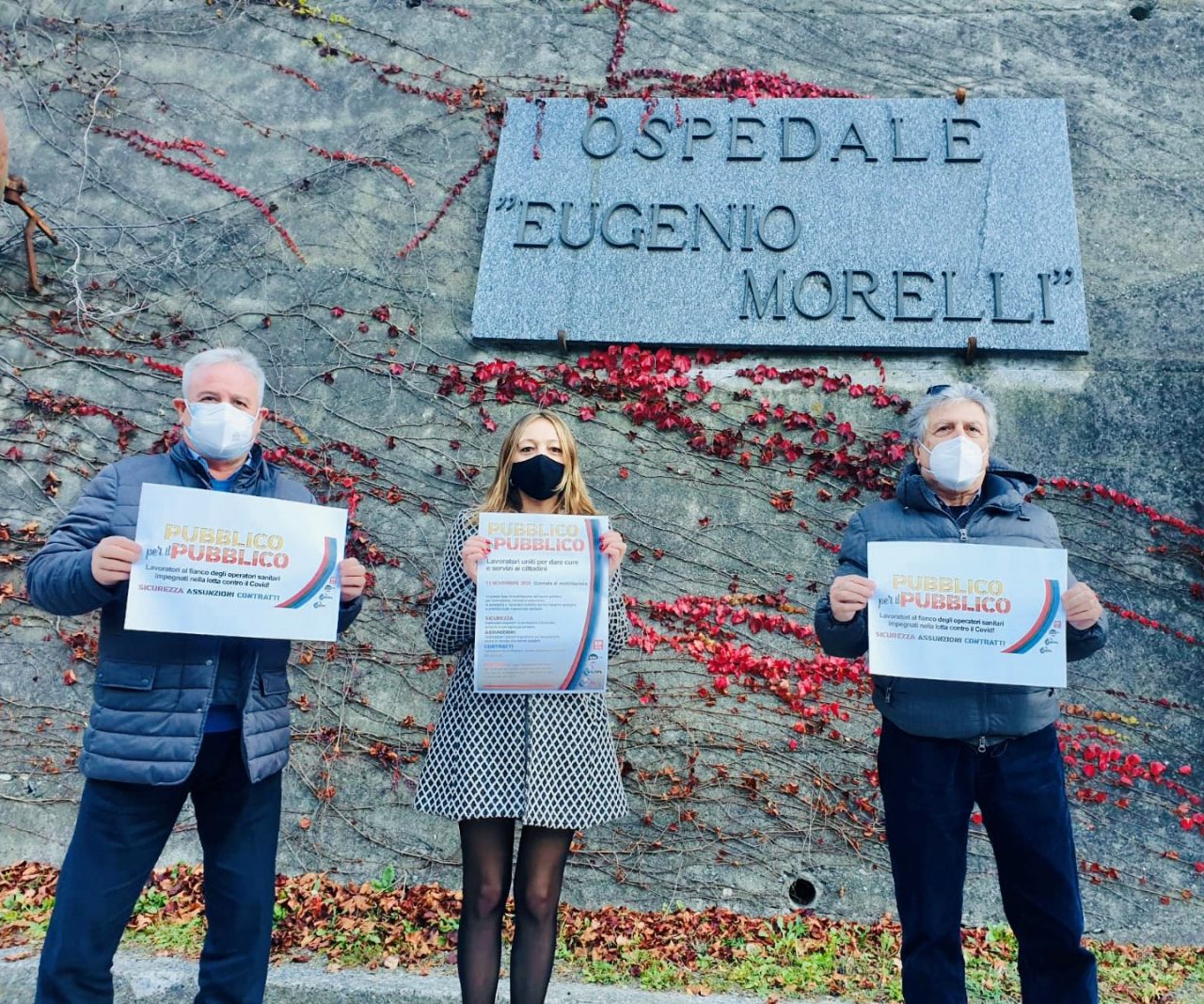 Lavoratori della sanità: mobilitazione davanti agli ospedali di Sondrio e Sondalo per chiedere garanzie
