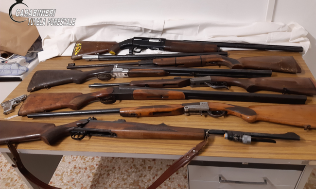 Fucili, coltelli, munizioni e pure un silenziatore: maxi sequestro di armi. Cacciatore nei guai