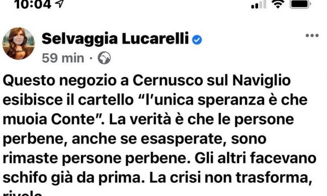 “L’unica speranza è che muoia Conte”, è bufera nazionale
