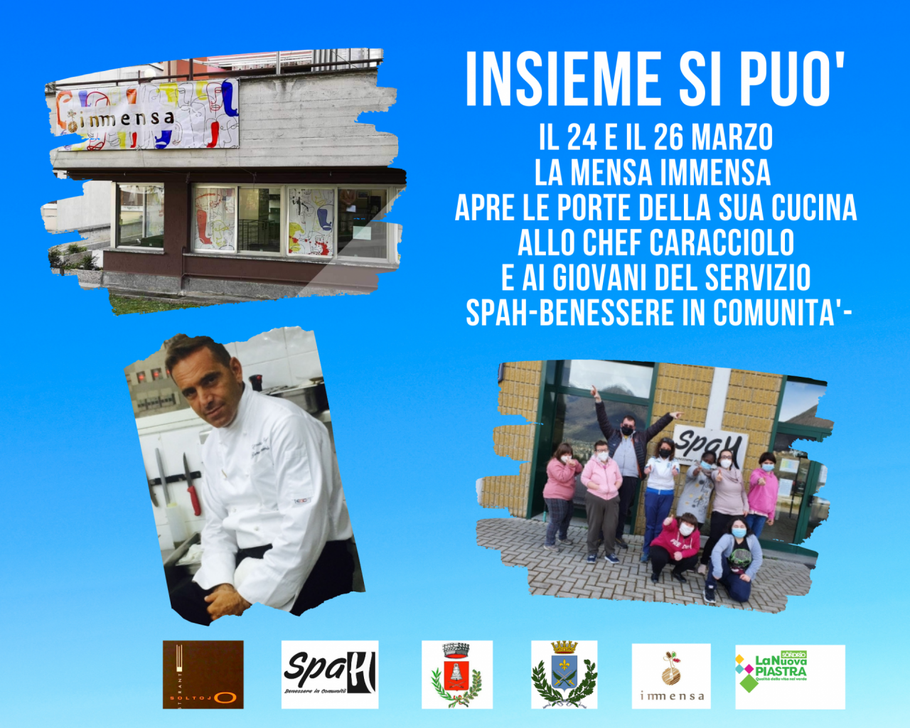 La mensa Immensa apre la sua cucina allo Chef Giovanni Caracciolo e ai giovani utenti del Servizio Spah