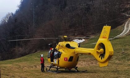 Ciclista infortunato ad Aprica, interviene l'elicottero