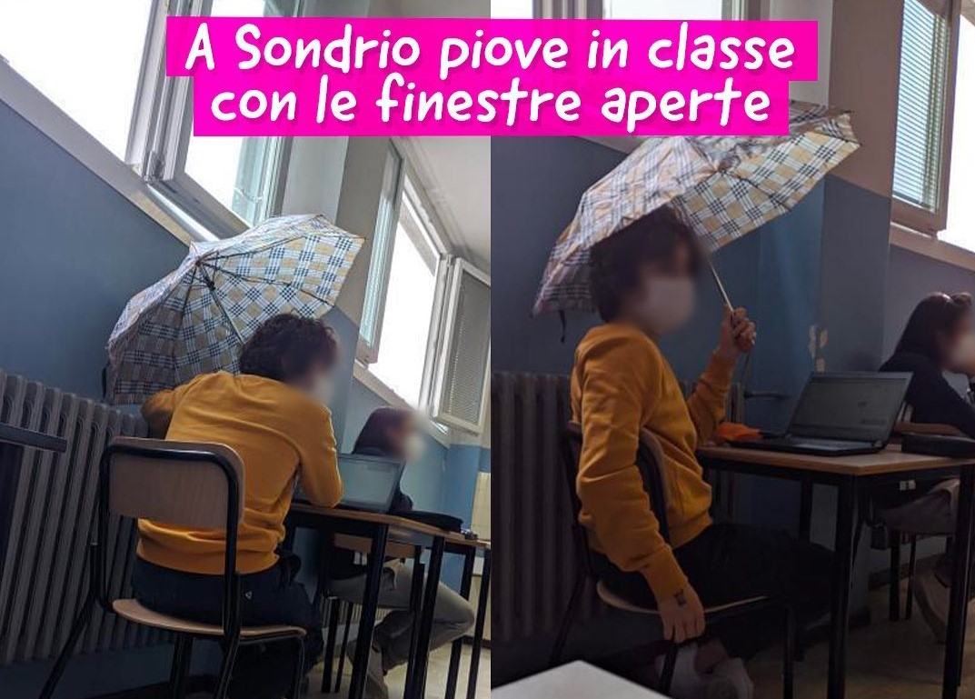 In classe con l’ombrello: la foto che spopola su Instagram
