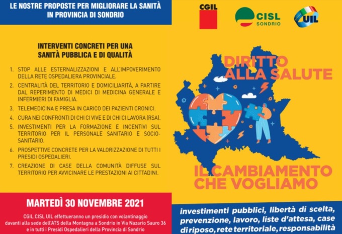 Proposte per ripensare il sistema sanitario in Valle: manifestazioni in tutta la Valtellina