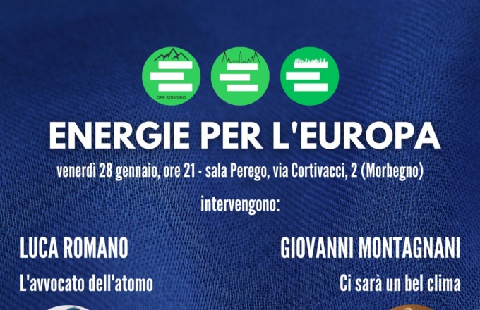 Energie per l’Europa, un incontro a Morbegno