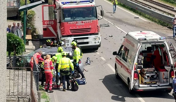 Spaventoso incidente stradale a Colorina, tre feriti