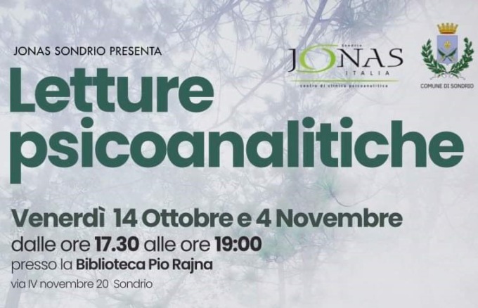 Jonas Sondrio propone le “Letture psicoanalitiche”