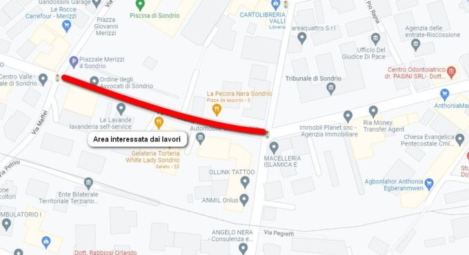 Lavori a Sondrio, chiude al traffico via Mazzini