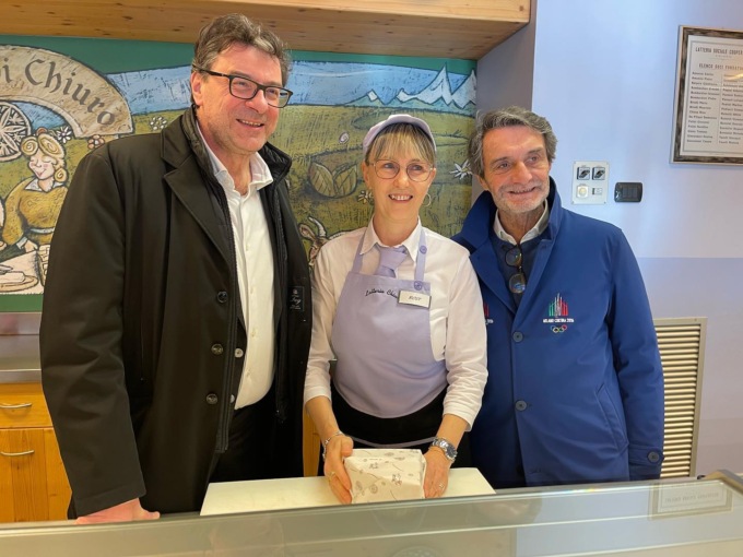 Attilio Fontana con il Ministro Giorgetti in Valtellina per incontrare le aziende agroalimentari
