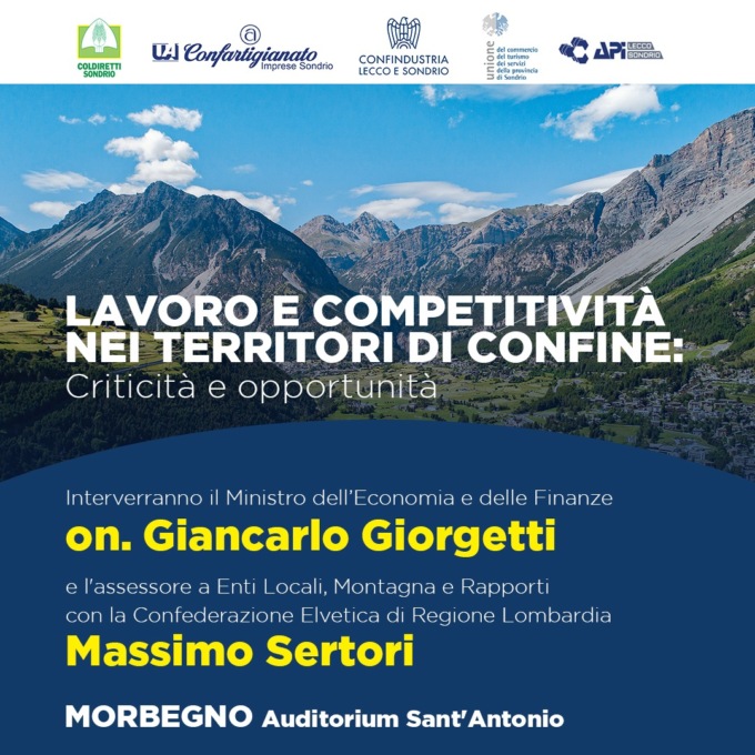 Rossi e Sertori vi invitano a Morbegno al convegno con il Ministro Giorgetti