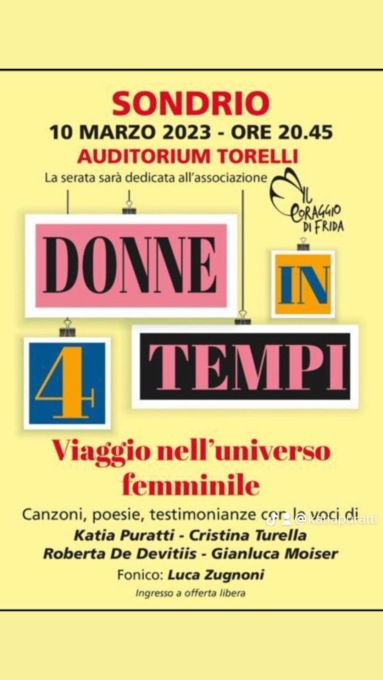 Donne in quattro tempi: lo spettacolo a Sondrio