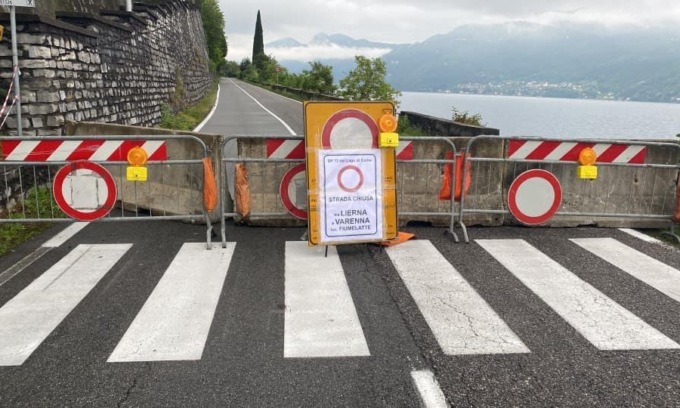 Frana sul lago, incerti i tempi della riapertura della ferrovia