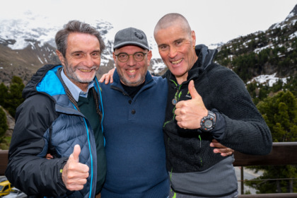 Il Presidente Fontana in visita al Rifugio Forni con Marco Confortola