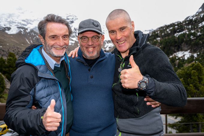 Il Presidente Fontana in visita al Rifugio Forni con Marco Confortola