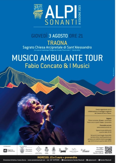 Alpi Sonanti: il concerto di Fabio Concato viene spostato al Palagerola