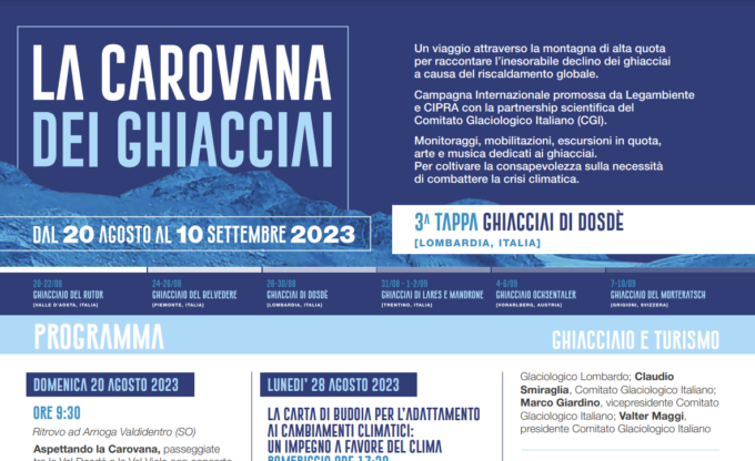 Carovana dei Ghiacciai 2023 arriva in Lombardia