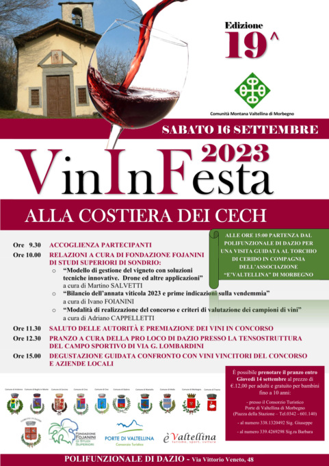 Sabato 16 settembre torna Vininfesta