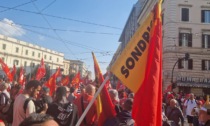 I lavoratori della Valtellina alla manifestazione CGIL a Roma