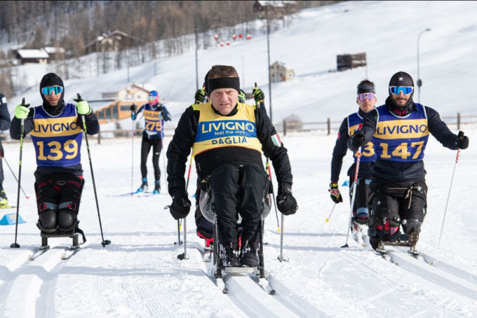 Il Ten. Col. Gianfranco Paglia compie l’impresa sulla pista di sci di fondo di Livigno